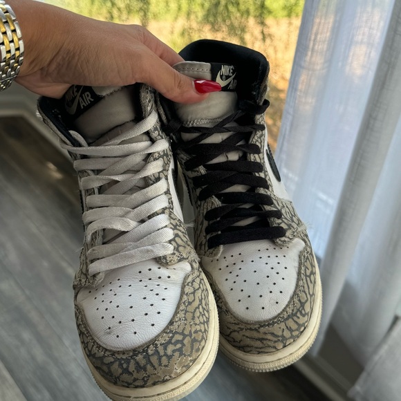 Jordan 1 retro high OG white cement white black 5 6.5 - Picture 3 of 6